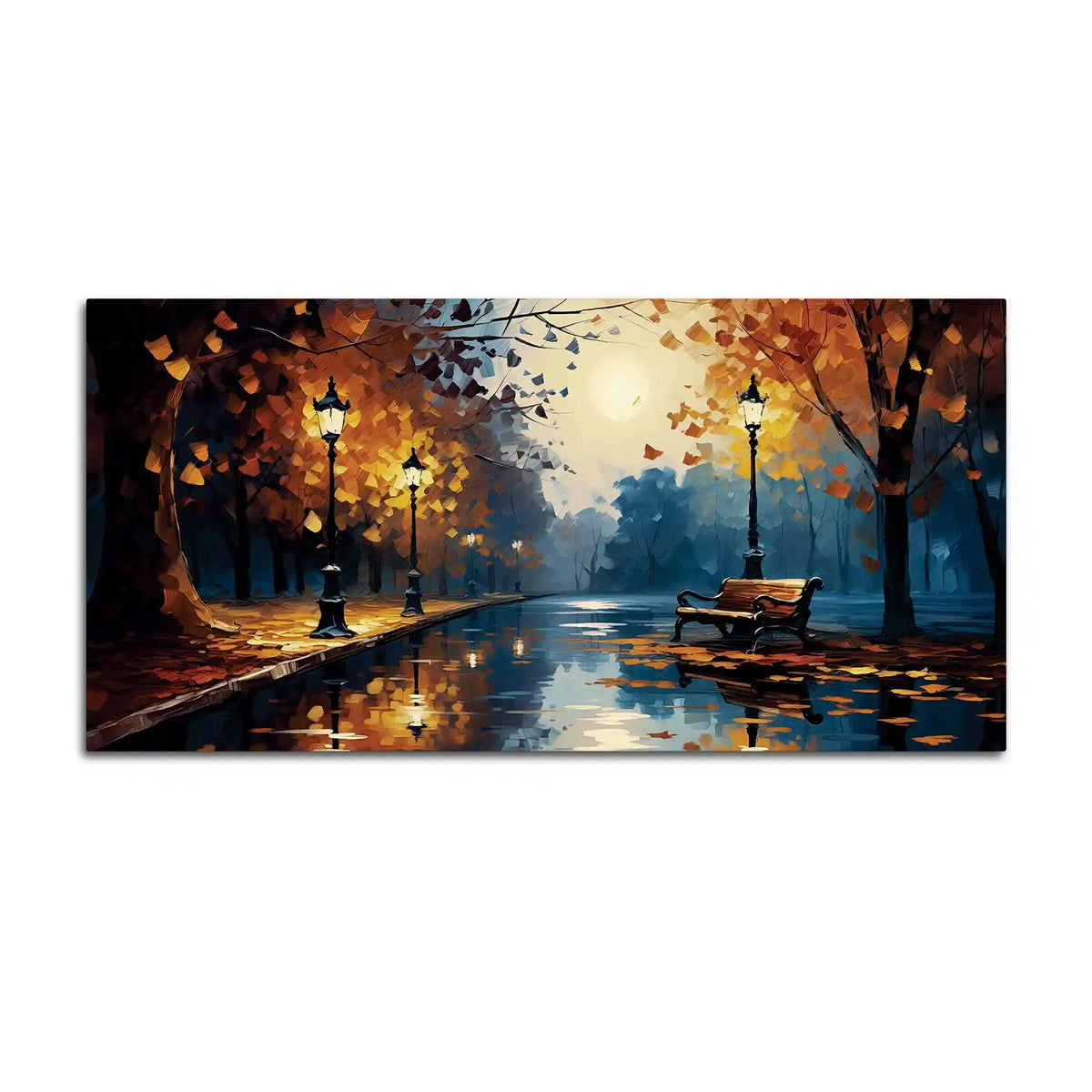 Abstract Fall Season Canvas Painting for Living Room