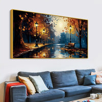 Abstract Fall Season Canvas Painting for Living Room
