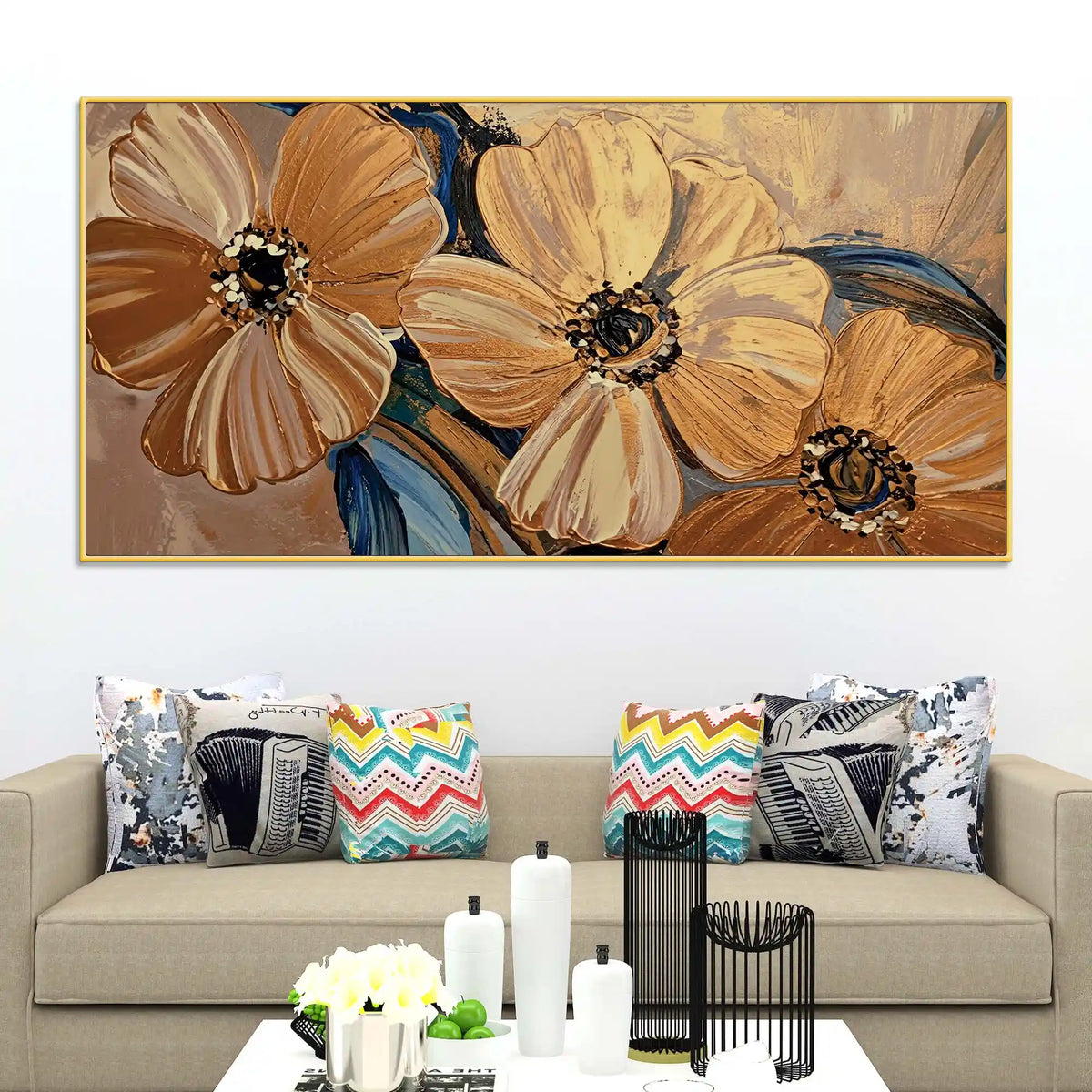 Abstract Floral Canvas Wall Painting for Living Room Décor