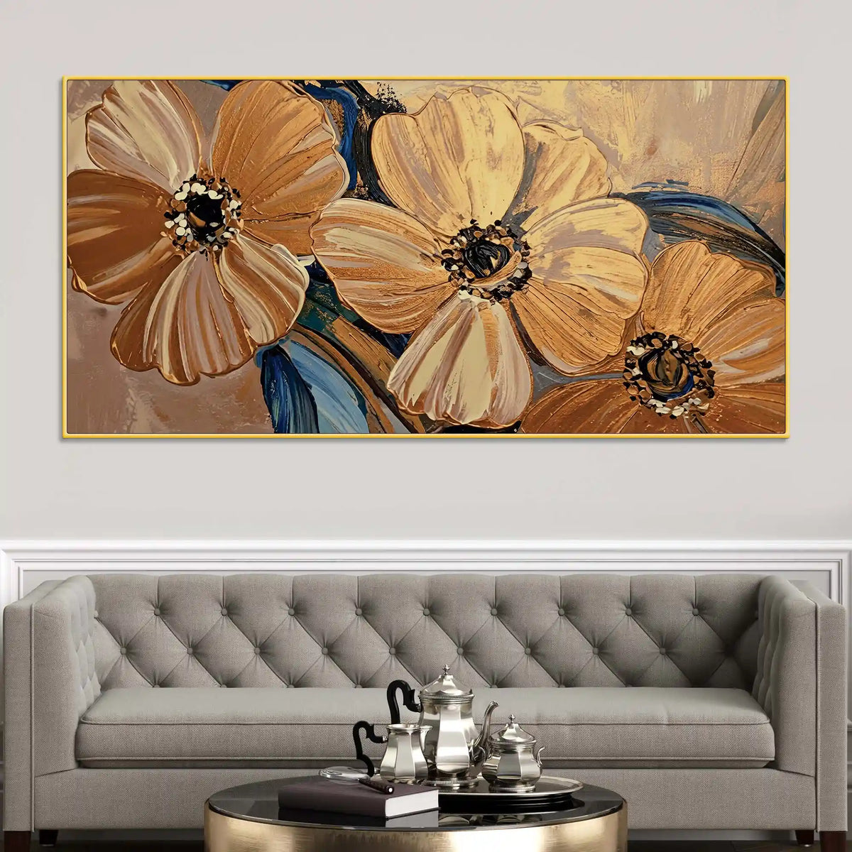 Abstract Floral Canvas Wall Painting for Living Room Décor