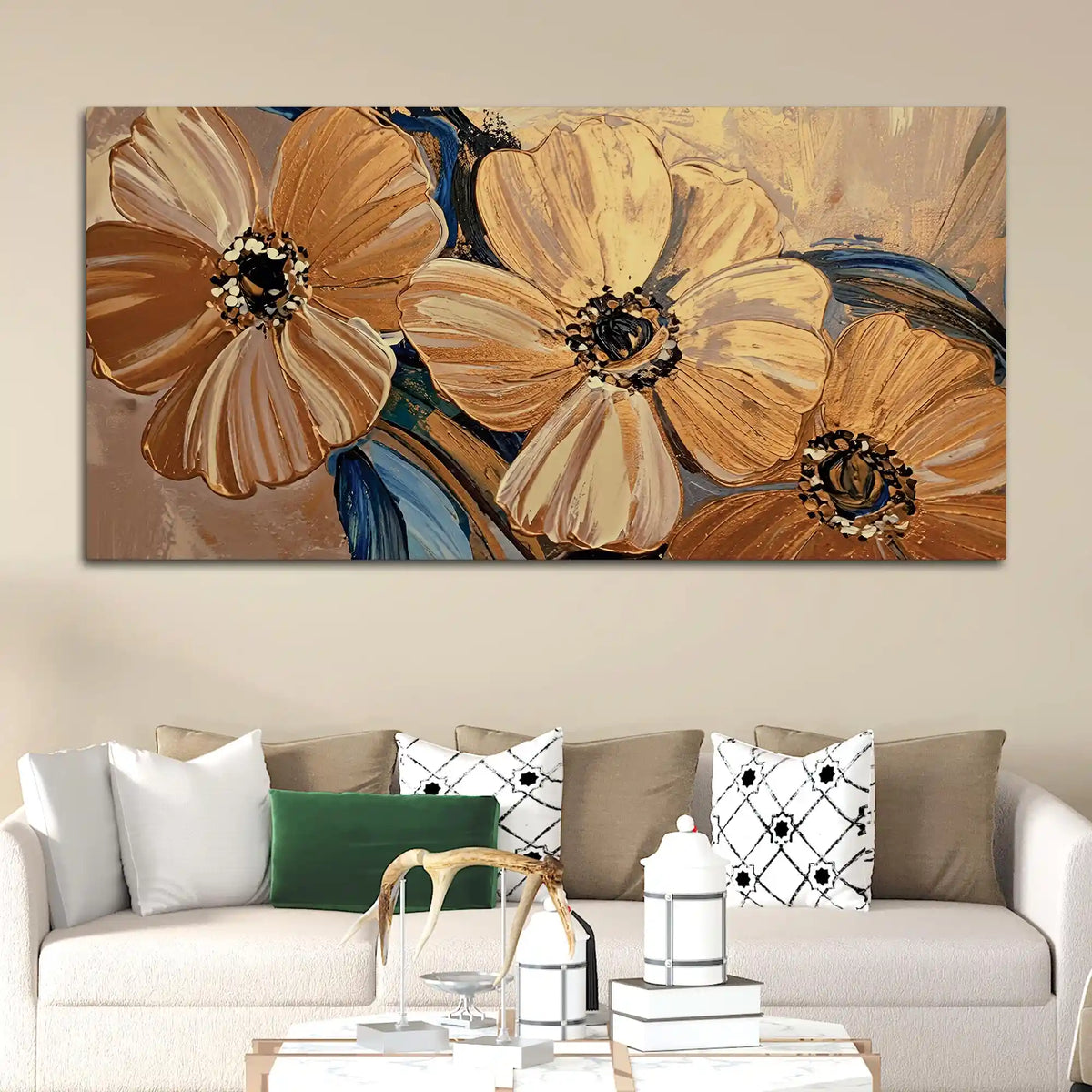 Abstract Floral Canvas Wall Painting for Living Room Décor
