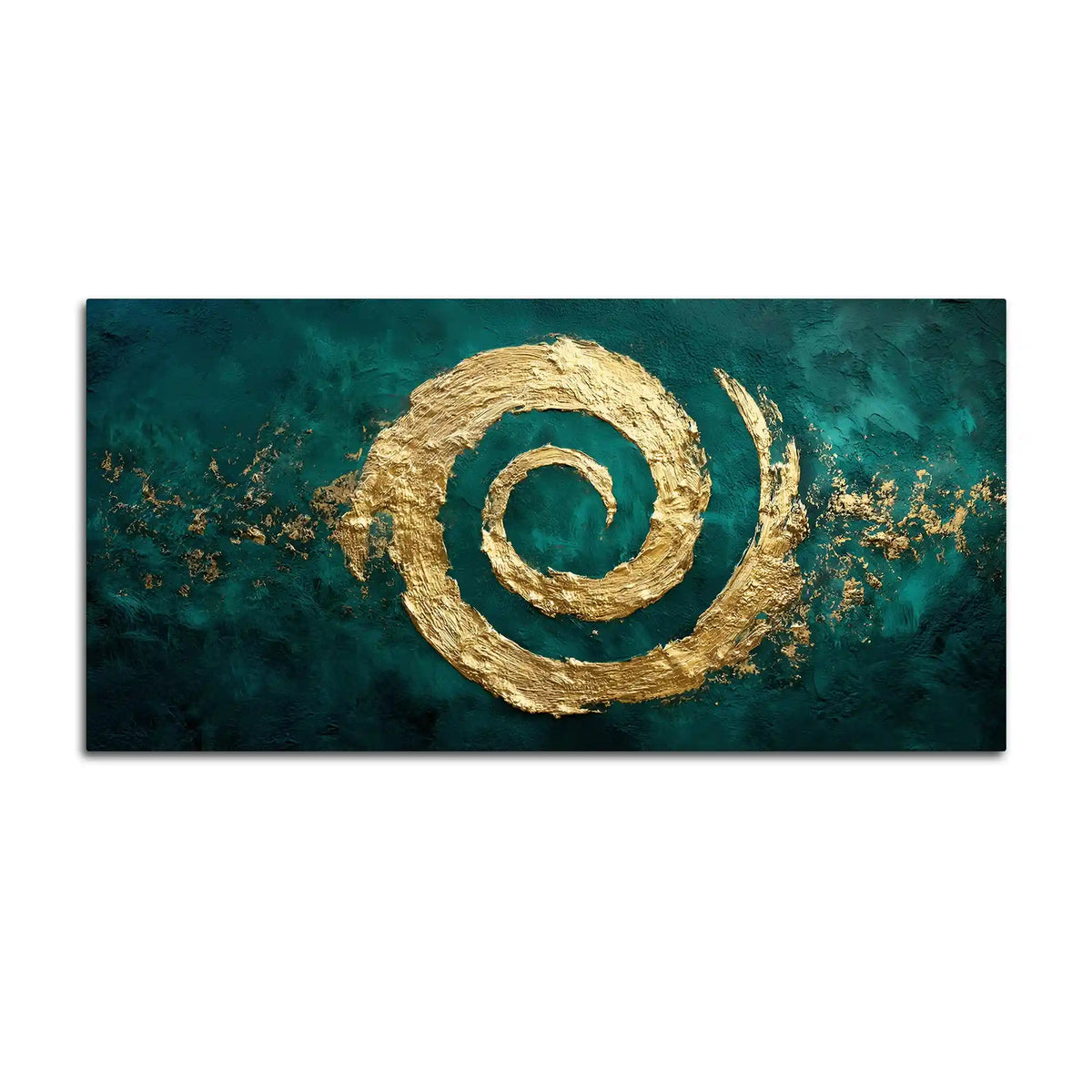 Abstract Gold Spiral Canvas Painting for Home