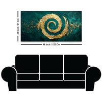 Abstract Gold Spiral Canvas Painting for Home