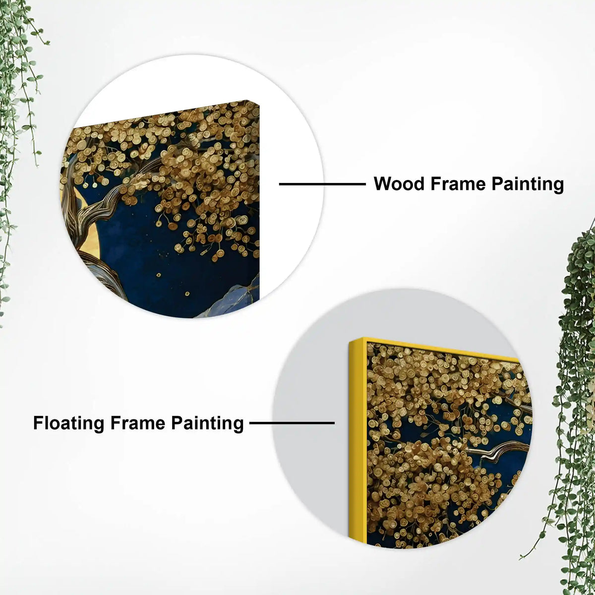Abstract Golden Moon Nature Canvas Painting