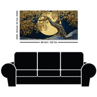 Abstract Golden Moon Nature Canvas Painting