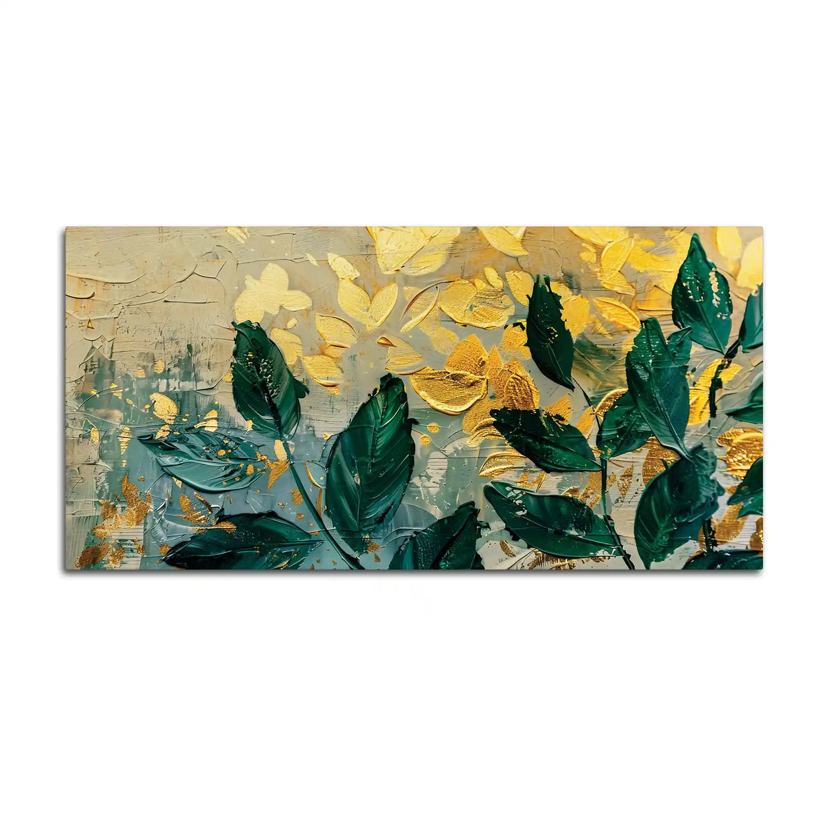 Abstract Leaves Canvas Wall Art Modern Painting for Bedroom