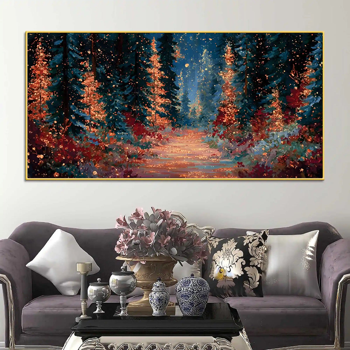 Abstract Luxury Forest Path Canvas Painting