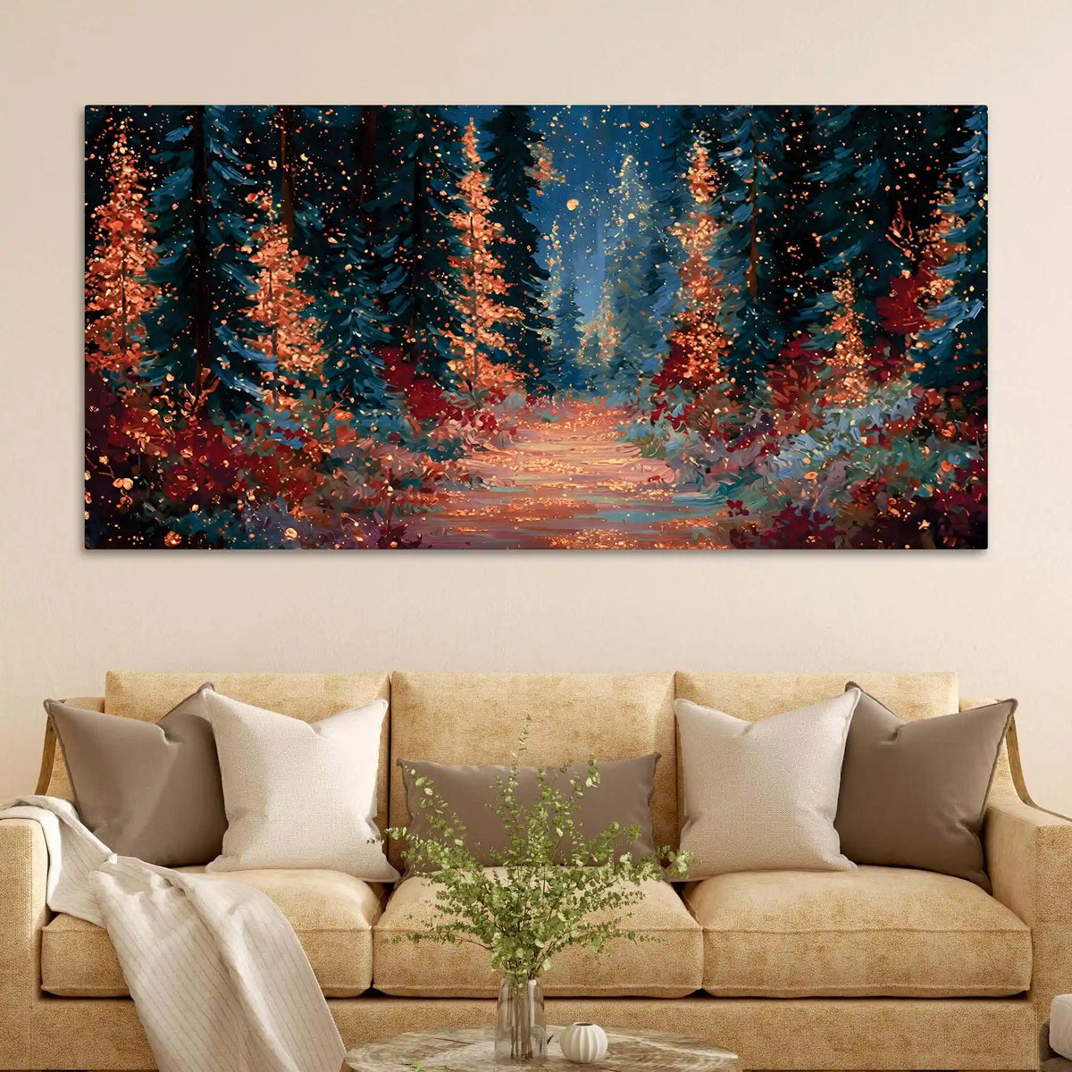 Abstract Luxury Forest Path Canvas Painting