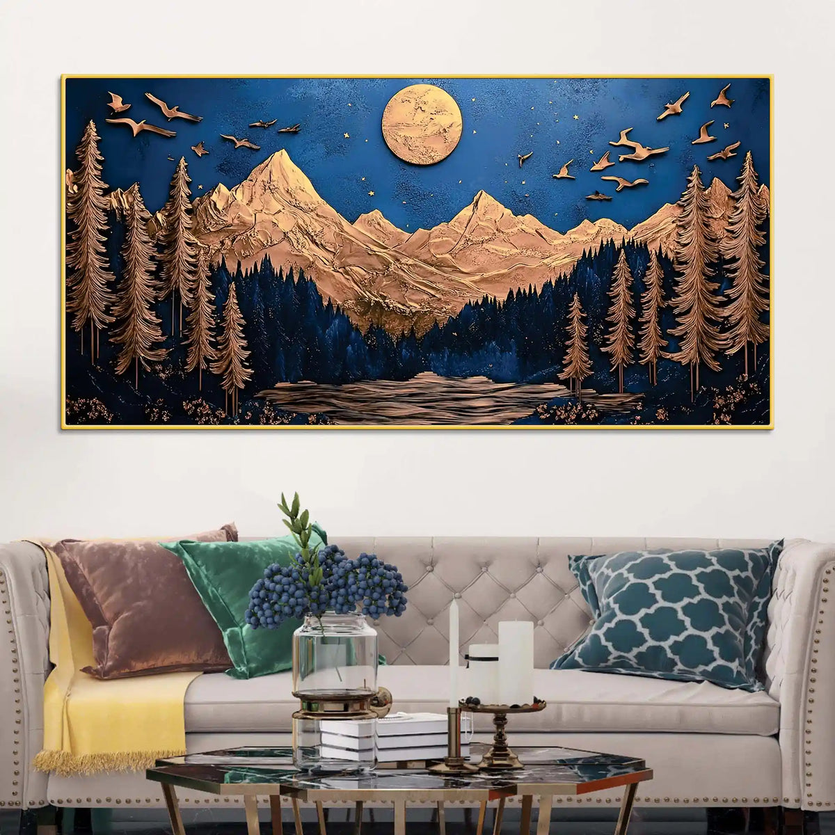Abstract Mountain Canvas Painting for Home Décor