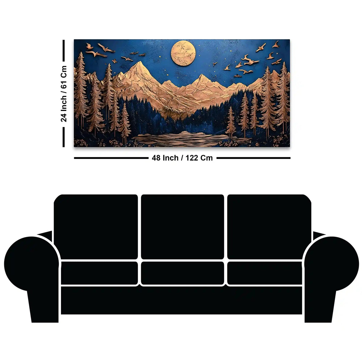 Abstract Mountain Canvas Painting for Home Décor