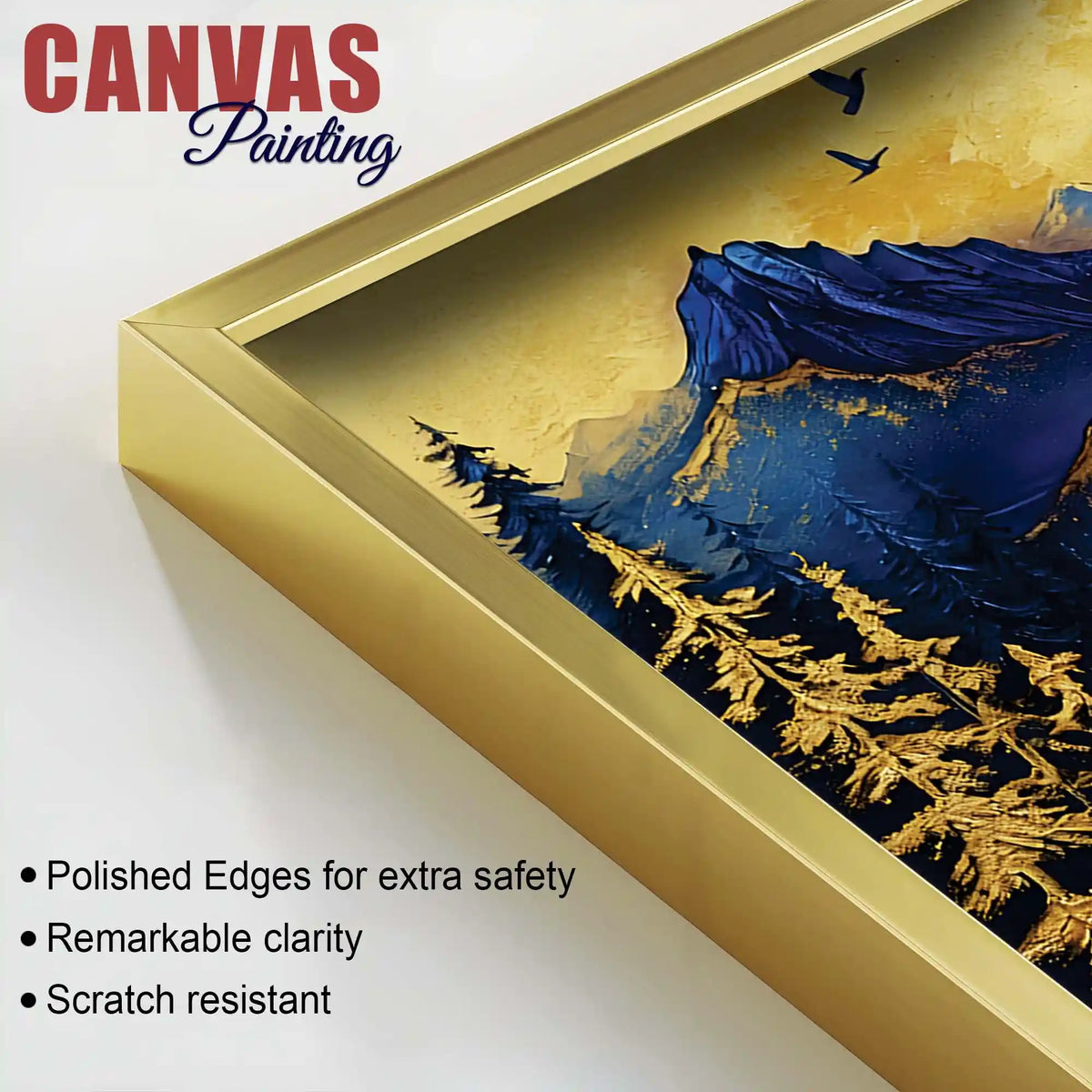 Abstract Mountain Lake Canvas Wall Art Painting for Wall Decor