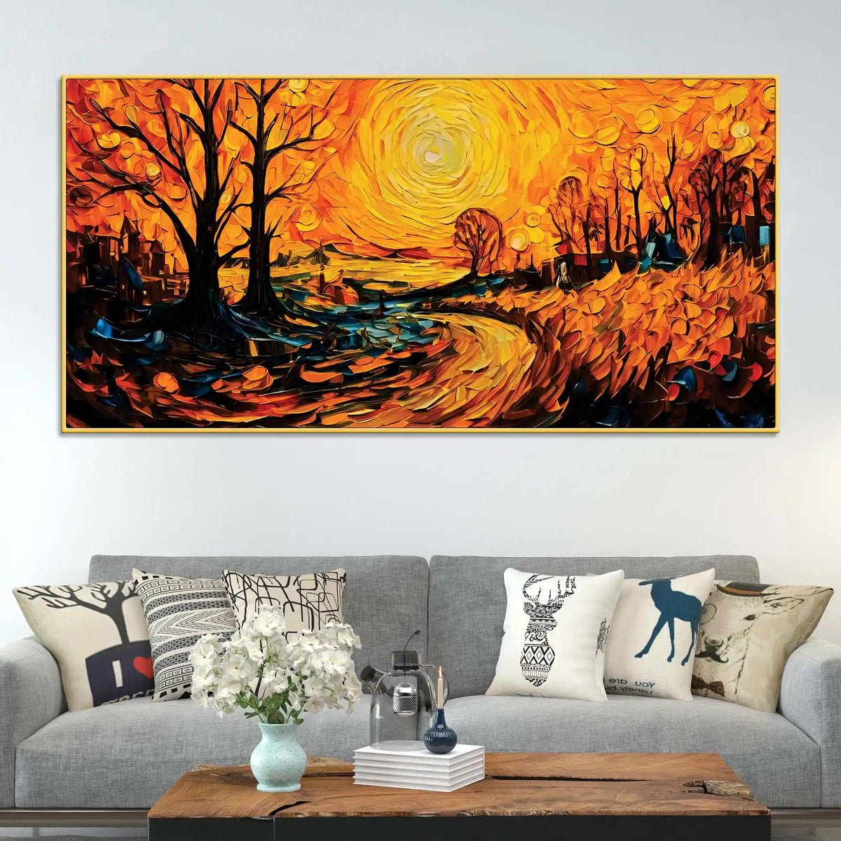 Abstract Nature Canvas Painting for Elegant Home Décor