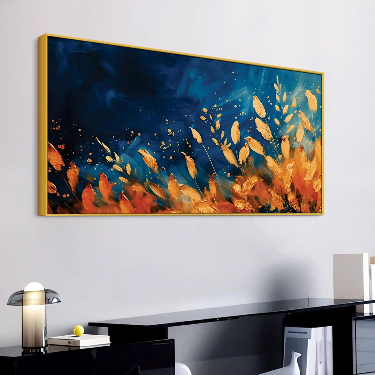 Abstract Nature Leaf Canvas Wall Art Painting for Elegant Interiors
