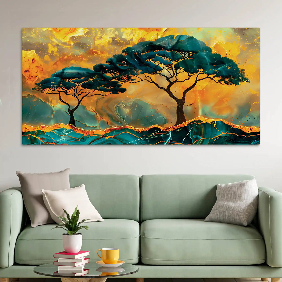 Abstract Nature Tree Canvas Painting for Living Room Decoration