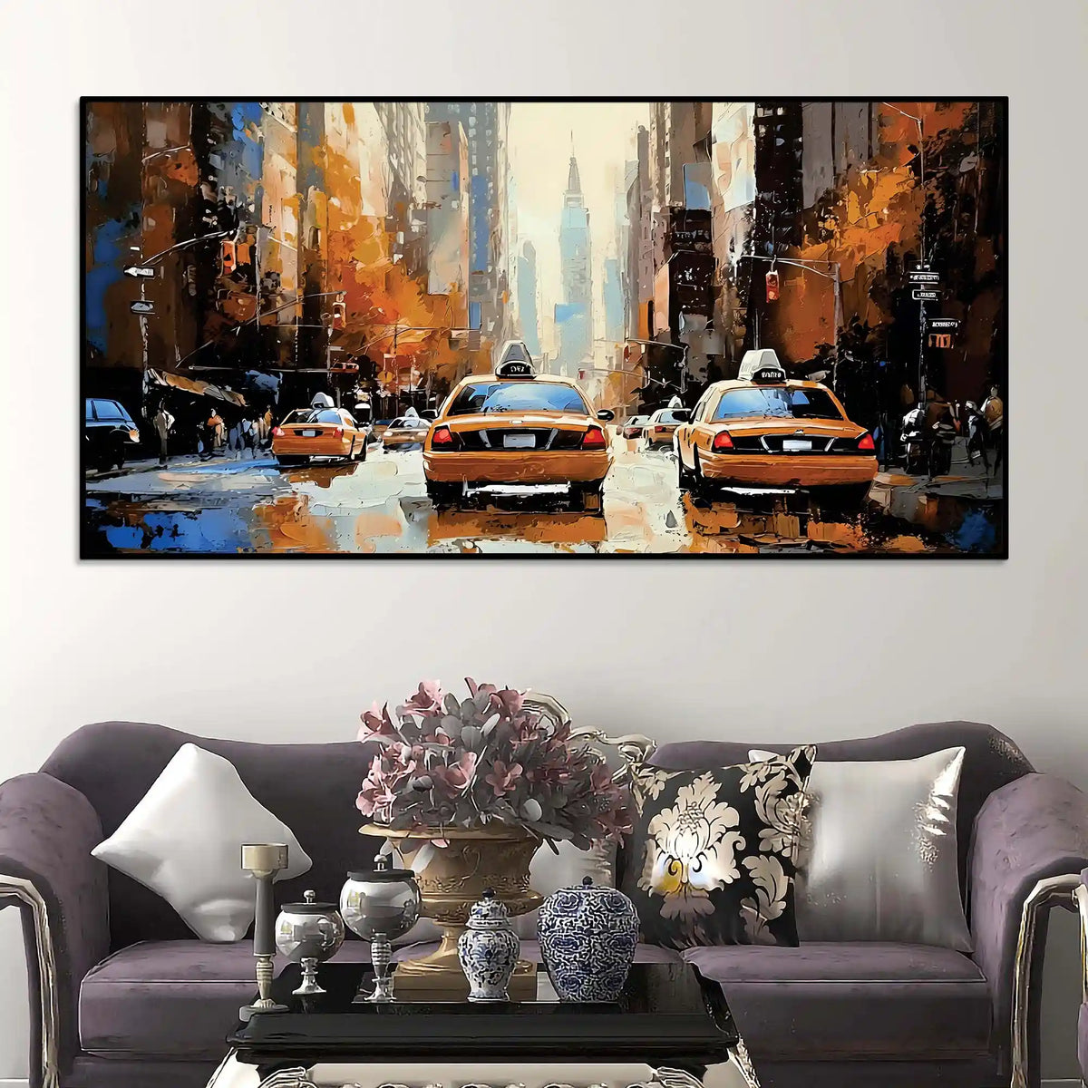 Abstract New York Street Canvas Wall Art for Decoration