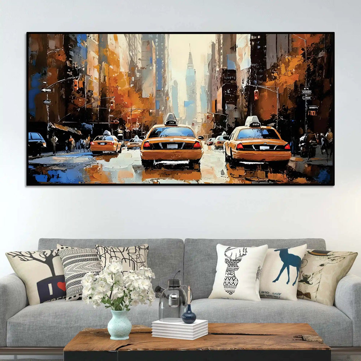 Abstract New York Street Canvas Wall Art for Decoration