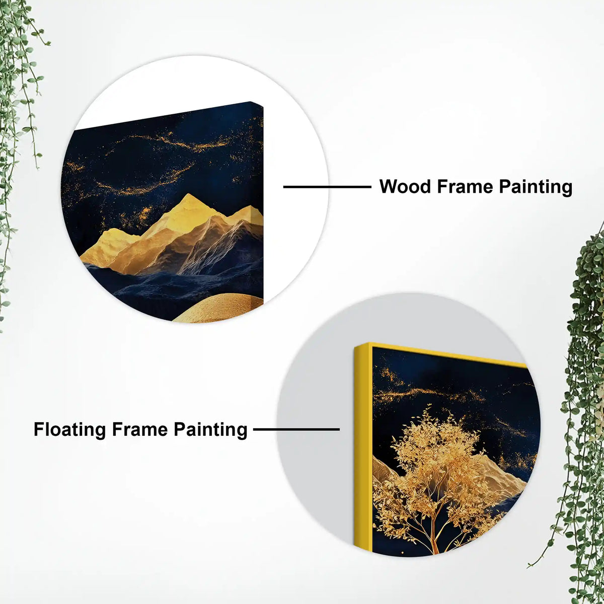 Abstract Night Mountain Deer Canvas Painting