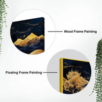 Abstract Night Mountain Deer Canvas Painting