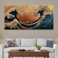 Abstract Ocean Wave Canvas Painting for Home Décor