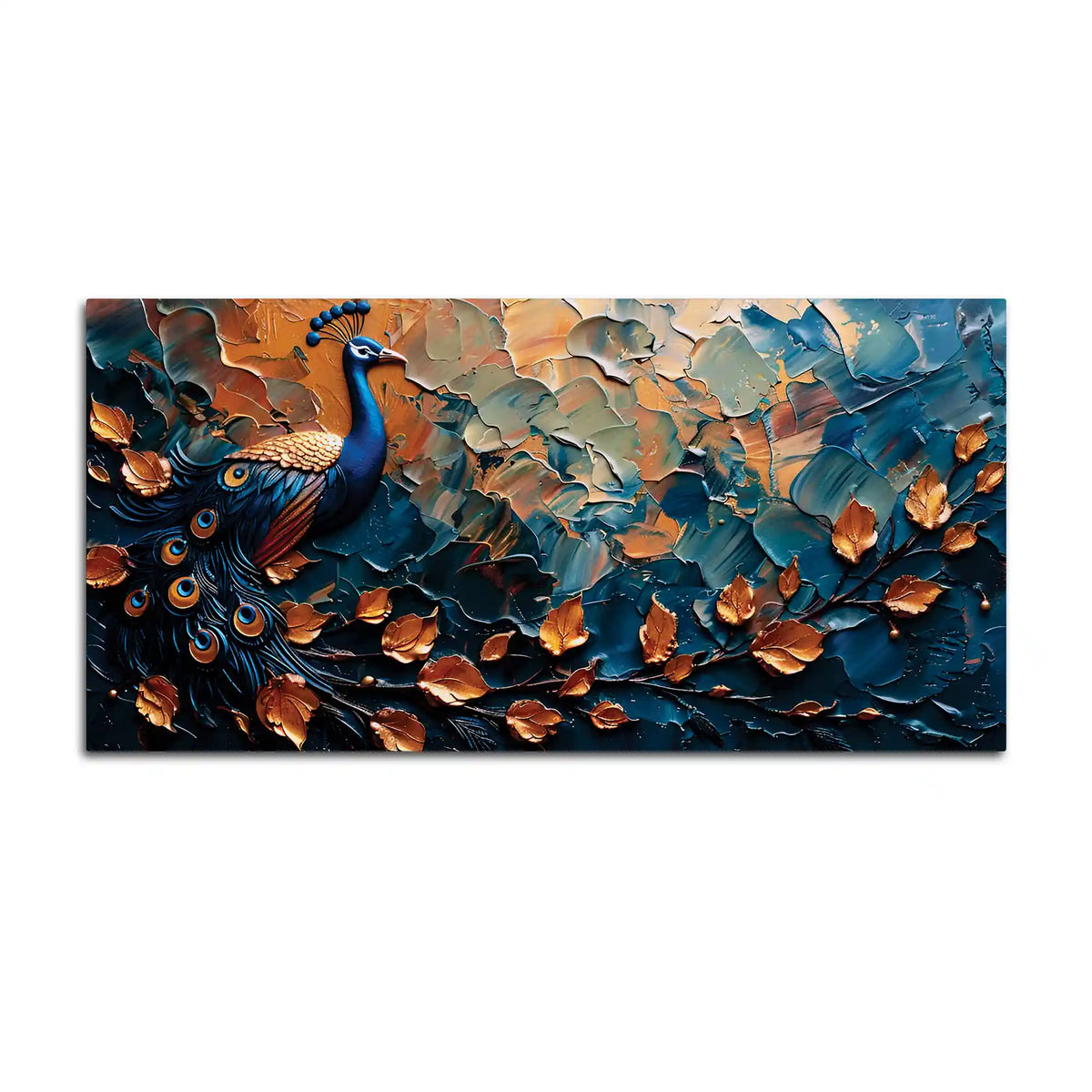 Abstract Peacock Canvas Painting for Modern Home Interior Décor