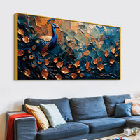 Abstract Peacock Canvas Painting for Modern Home Interior Décor
