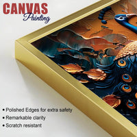Abstract Peacock Canvas Painting for Modern Home Interior Décor