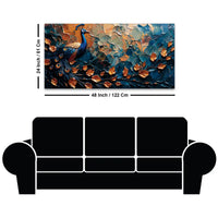 Abstract Peacock Canvas Painting for Modern Home Interior Décor