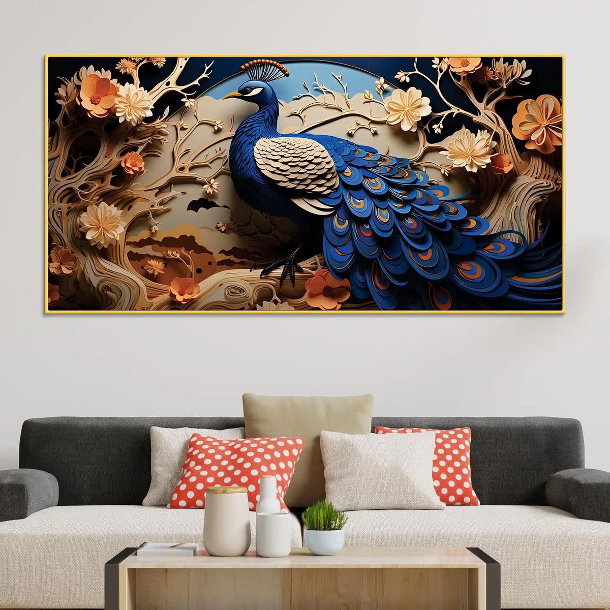 Abstract Peacock Canvas Wall Luxury for Home Decor