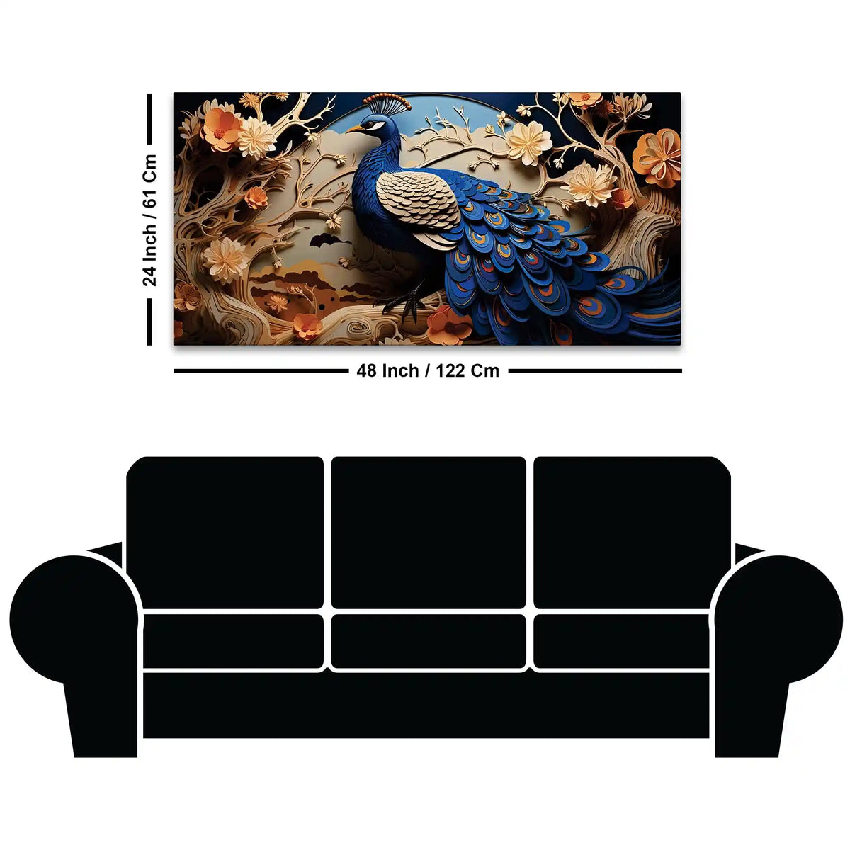 Abstract Peacock Canvas Wall Luxury for Home Decor