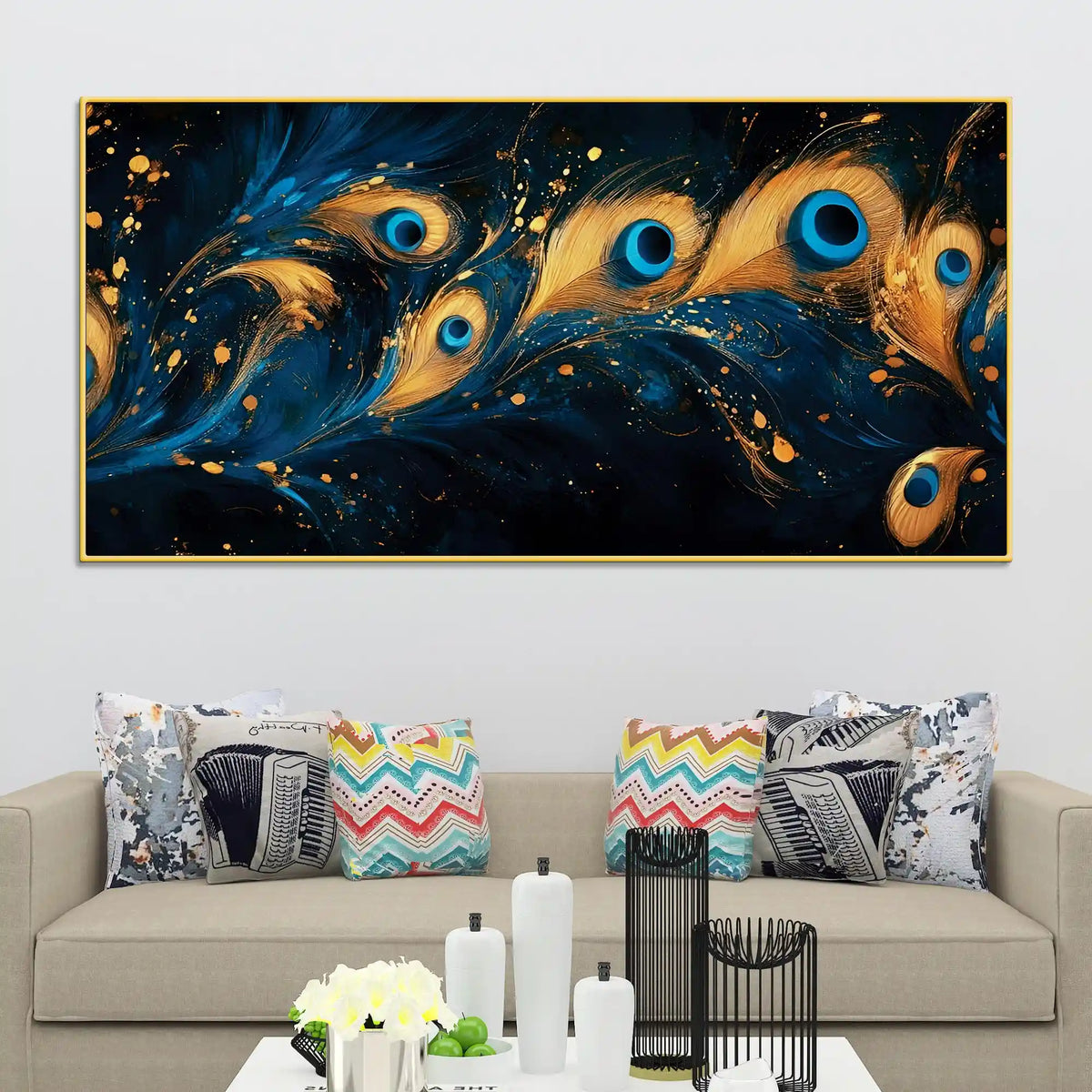 Abstract Peacock Feather Canvas Wall Art Painting