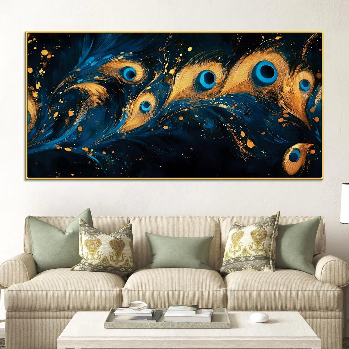Abstract Peacock Feather Canvas Wall Art Painting