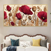 Abstract Red Poppy Flower Canvas Wall Art Painting for Home Decor