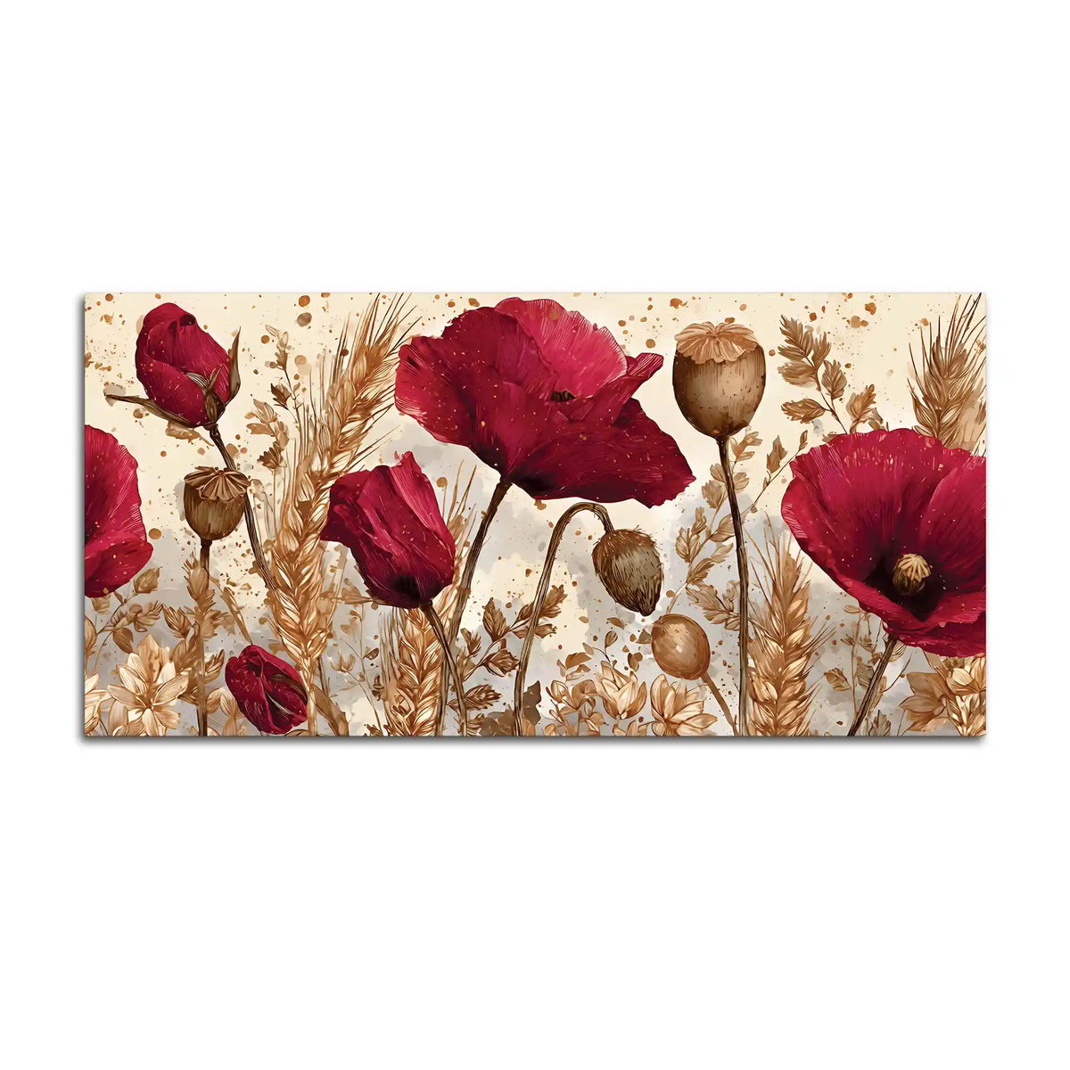 Abstract Red Poppy Flower Canvas Wall Art Painting for Home Decor
