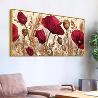 Abstract Red Poppy Flower Canvas Wall Art Painting for Home Decor