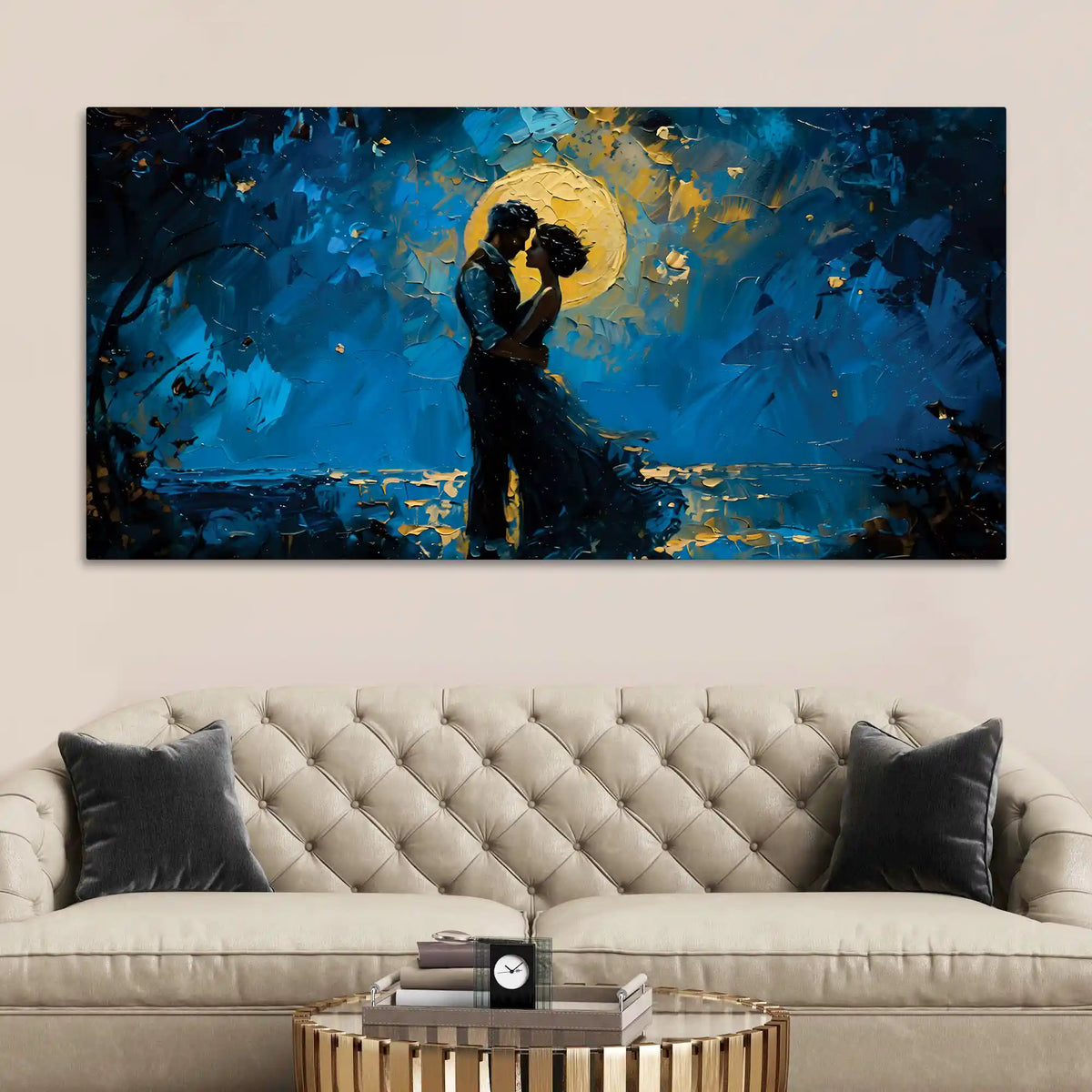 Abstract Romantic Couple Canvas Wall Art Painting