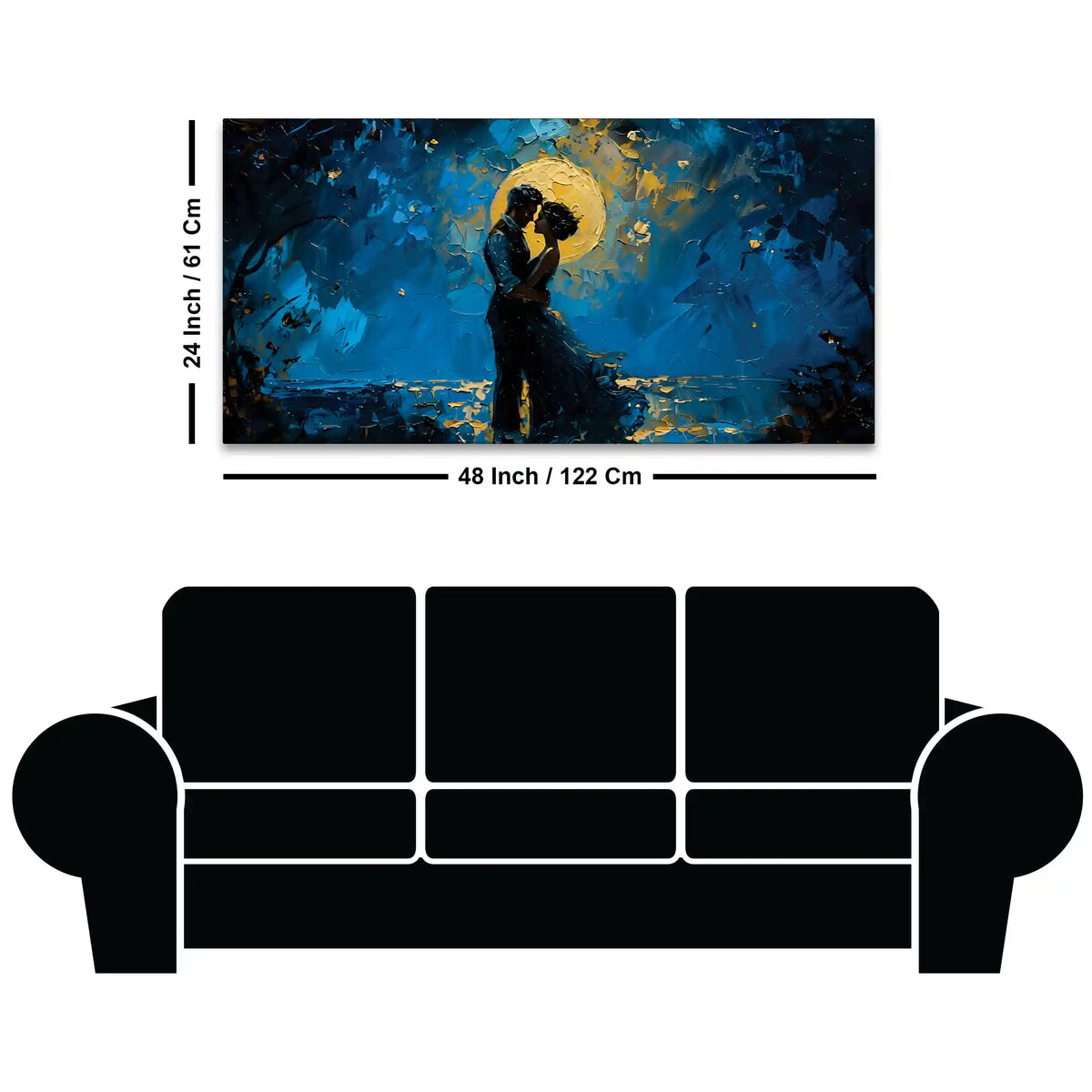 Abstract Romantic Couple Canvas Wall Art Painting