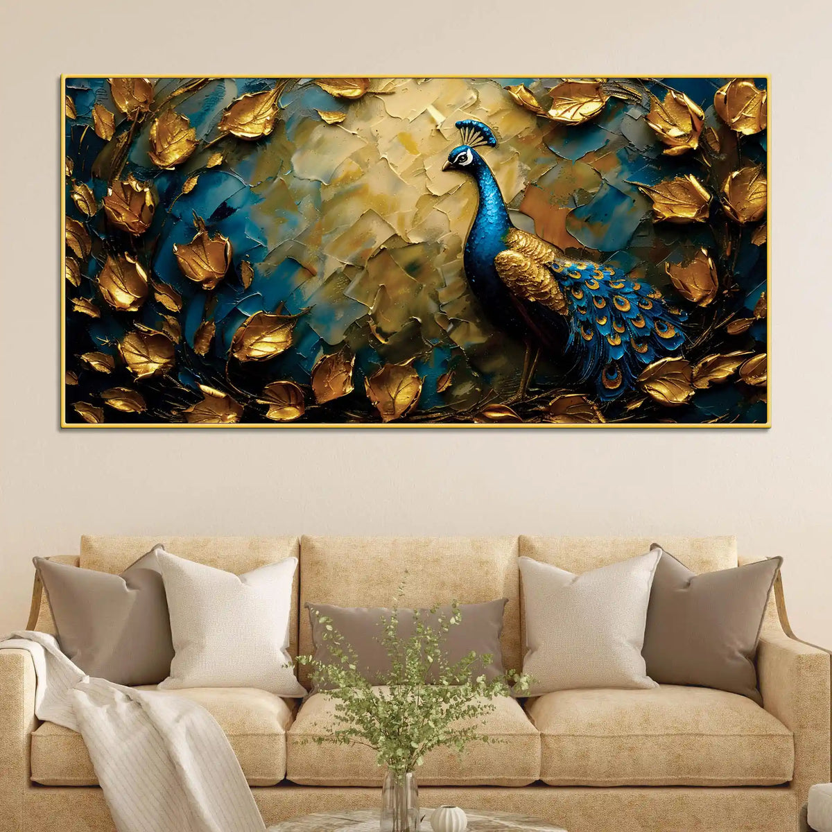Abstract Royal Peacock Canvas Wall Art Painting