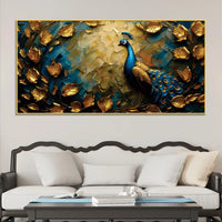 Abstract Royal Peacock Canvas Wall Art Painting