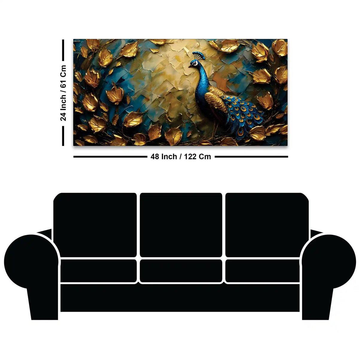 Abstract Royal Peacock Canvas Wall Art Painting