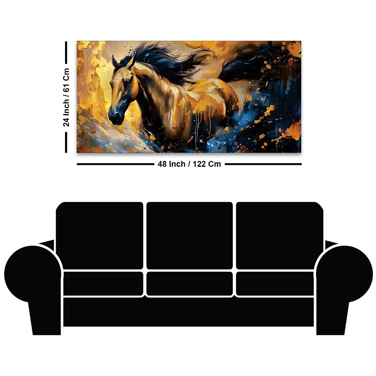 Abstract Running Horse Canvas Painting for Decor