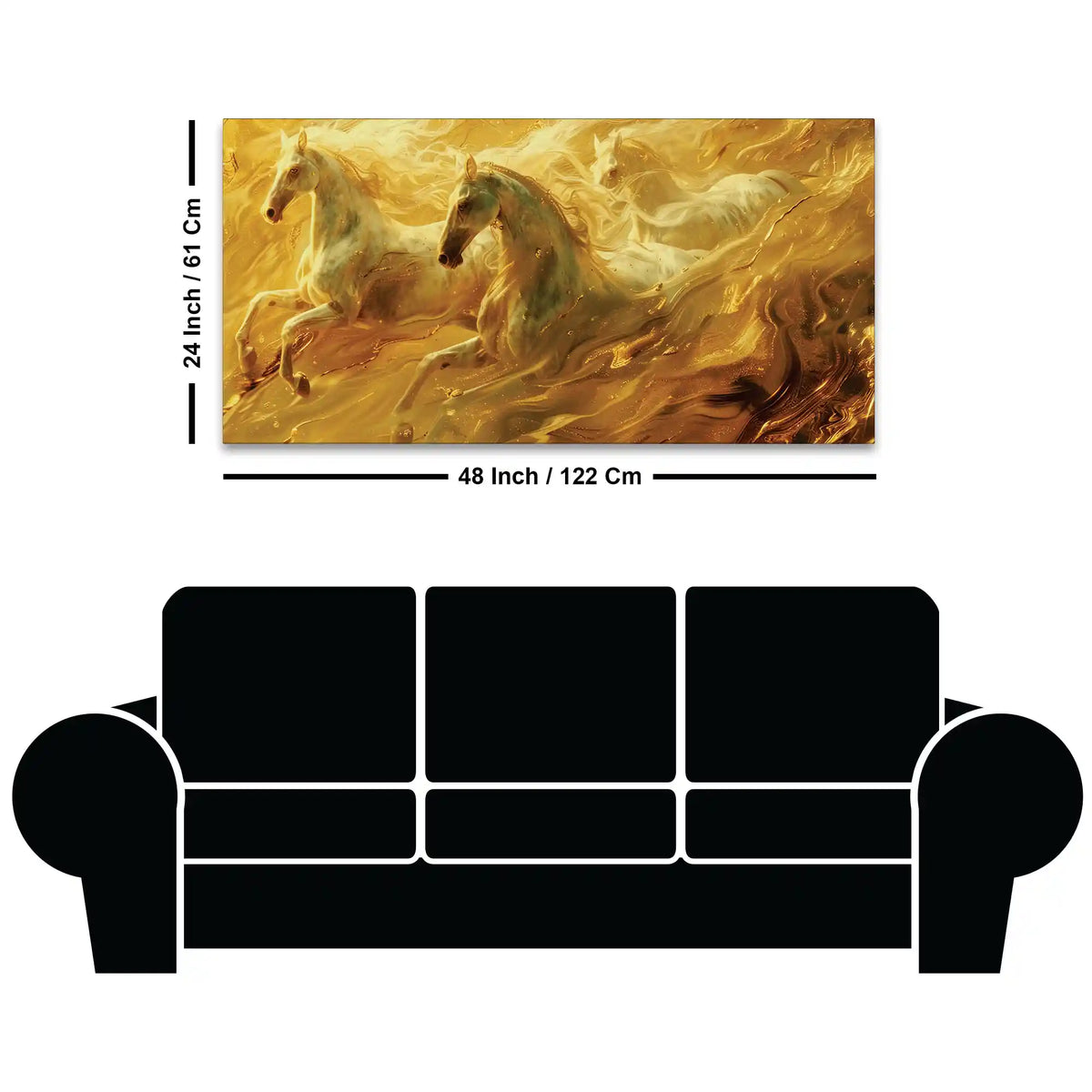 Abstract Running Horse Canvas Painting for Home Decor