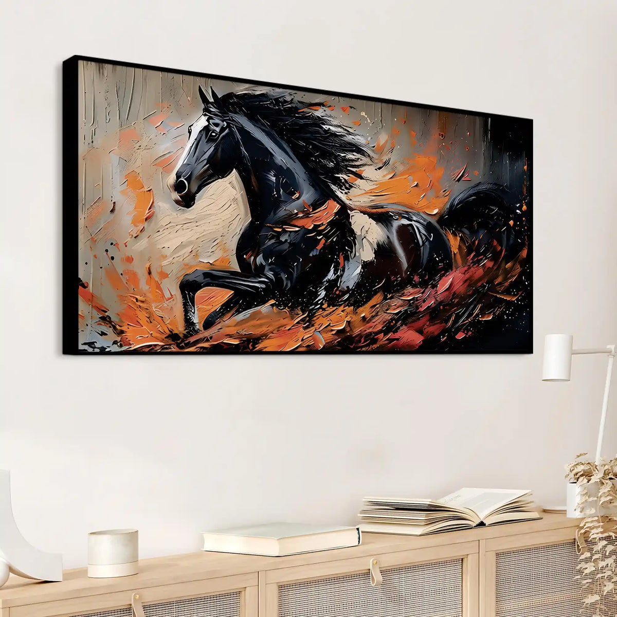 Abstract Running Horse Canvas Wall Art Painting
