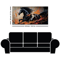 Abstract Running Horse Canvas Wall Art Painting