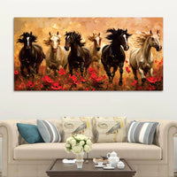Abstract Running Horses Canvas Wall Art Painting