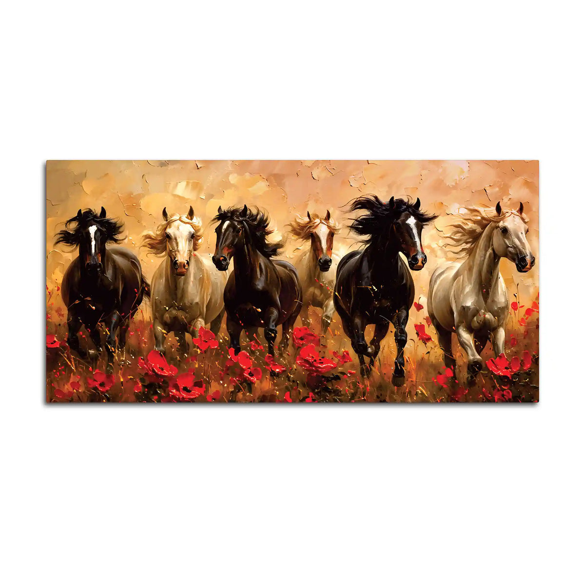 Abstract Running Horses Canvas Wall Art Painting