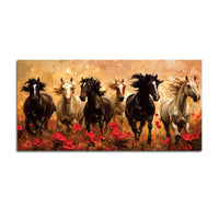 Abstract Running Horses Canvas Wall Art Painting