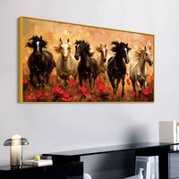 Abstract Running Horses Canvas Wall Art Painting