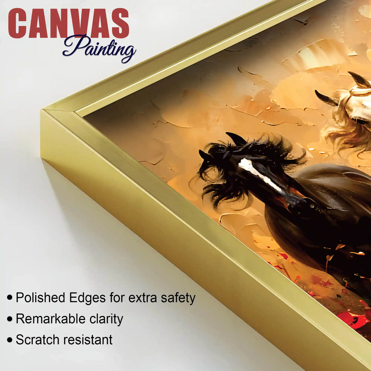 Abstract Running Horses Canvas Wall Art Painting