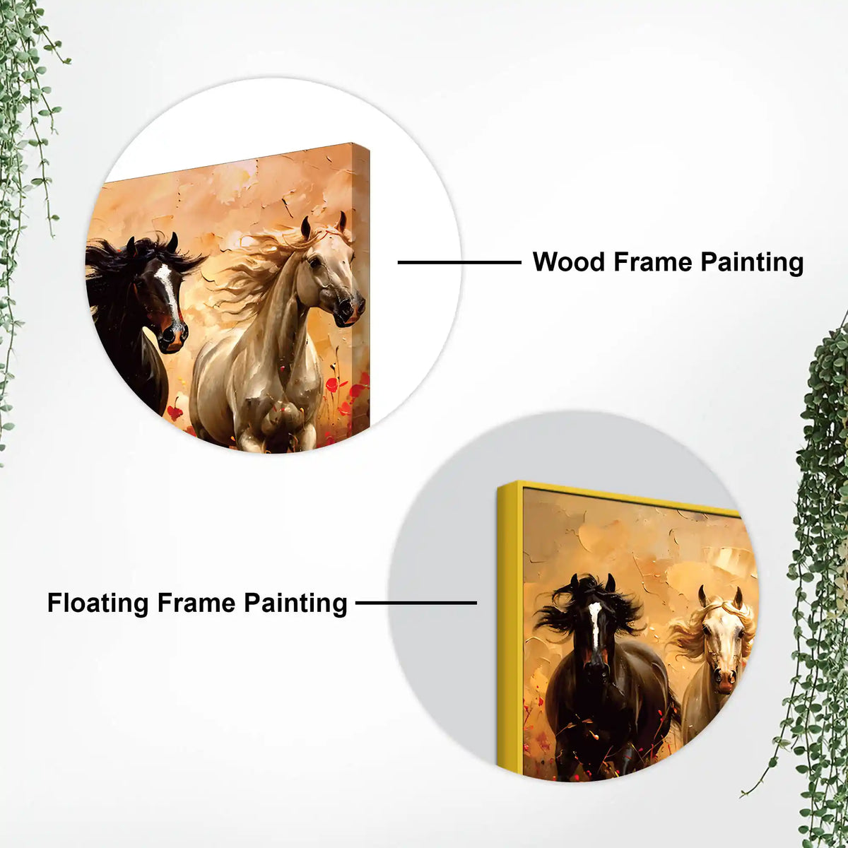 Abstract Running Horses Canvas Wall Art Painting
