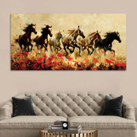 Abstract Running Wild Horses Canvas Painting